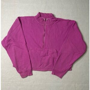PINK Victoria's Secret Pink Crop 1/4 Zip Sweatshirt Pullover Fleece Small